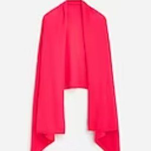 NWT-One Size-J.Crew Oversized cashmere wrap - NEON BERRY RED